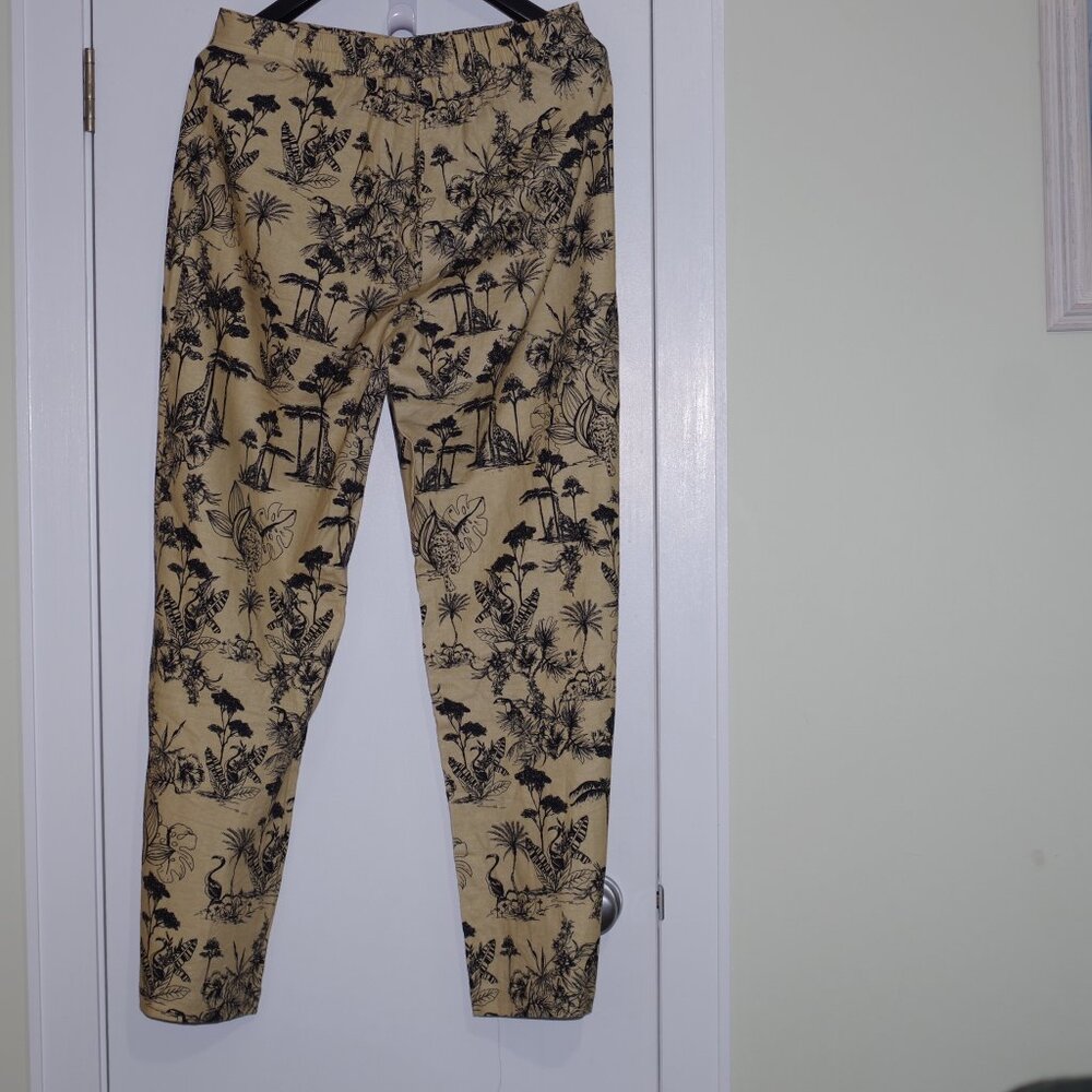 Anthropology tan black Corey Lynn Calter Padma Toile Wide leg Pants size L - Picture 12 of 12